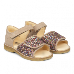 Annoncør Defekt Store Angulus sandal med justerbar velcrolukning - sand/multi glitter 0544-101 -  BØRN - zjoos-hjoerring.dk