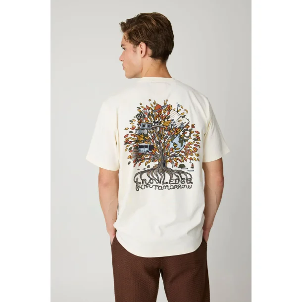 Knowledge Cotton Back print t-shirt - white multi 1010169