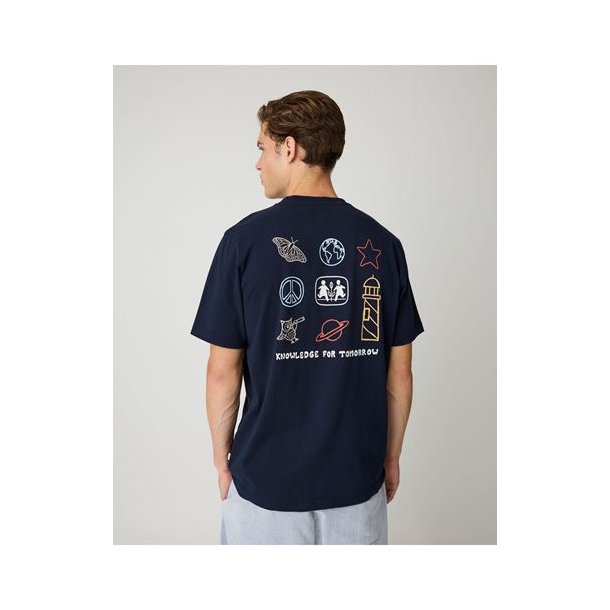 Knowledge Cotton Back print t-shirt - night sky 1010182