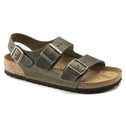 Birkenstock Milano Oiled Leather - faded khaki 1019336 normal fit