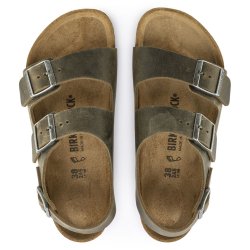 Birkenstock Milano Oiled Leather - faded khaki 1019336 normal fit