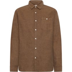 Knowledge Cotton fishbone flannel shirt 1090153 - chocolate torte 