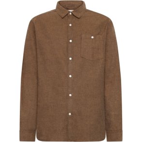 Knowledge Cotton fishbone flannel shirt 1090153 - chocolate torte 