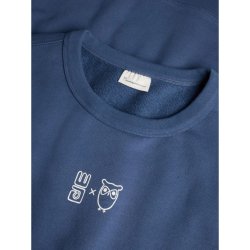 Knowledge Cotton Water is life - Crew sweat with wateraid chest print 1030090 - vintage indigo