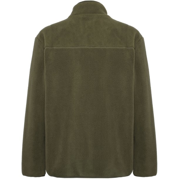 Knowledge Cotton loose fit zip fleece - burned olive