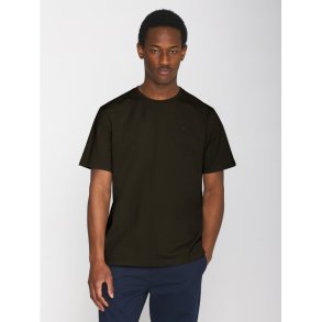 Knowledge Cotton  Regular fit Badge t-shirt 1010605 - black