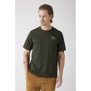 Knowledge Cotton Organic Chest Embroidery tee 1010151 - forrest night 