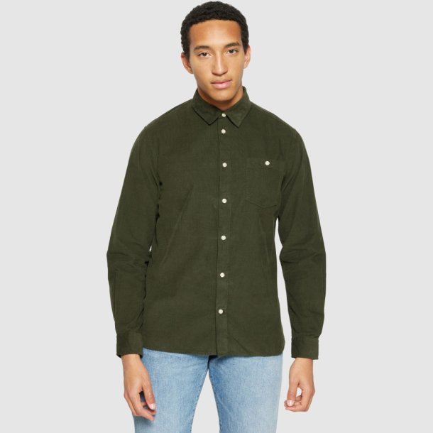 Knowledge Cotton Corduroy Shirt 1090053 - Forrest Night 