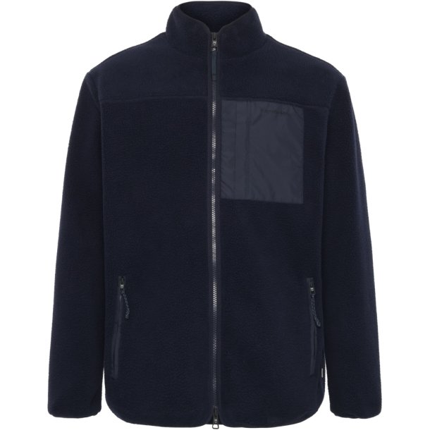 Knowledge Cotton loose fit zip fleece - night sky 