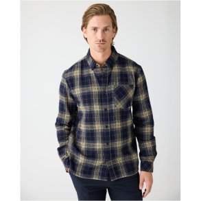 Knowledge Cotton Dune ternet flannelskjorte - bl� check 1090149