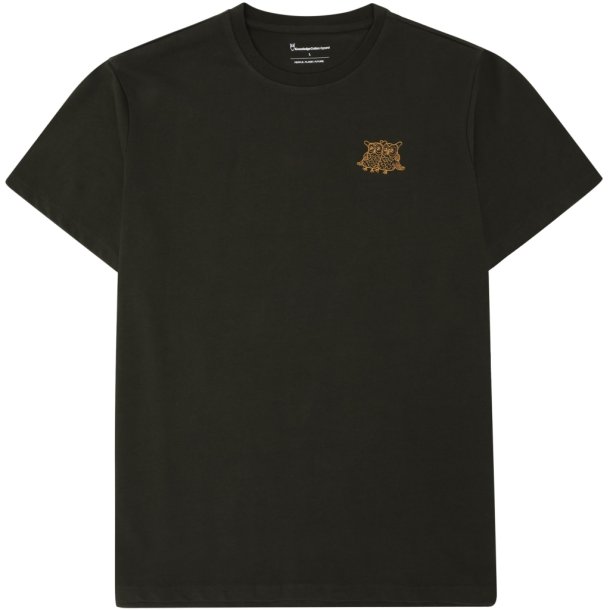 Knowledge Cotton Organic Chest Embroidery tee 1010151 - forrest night 