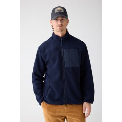 Knowledge Cotton loose fit zip fleece - night sky 