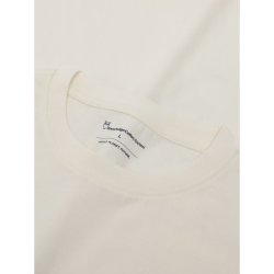 Knowledge Cotton Organic Front Print tee 1010145 - Egret 