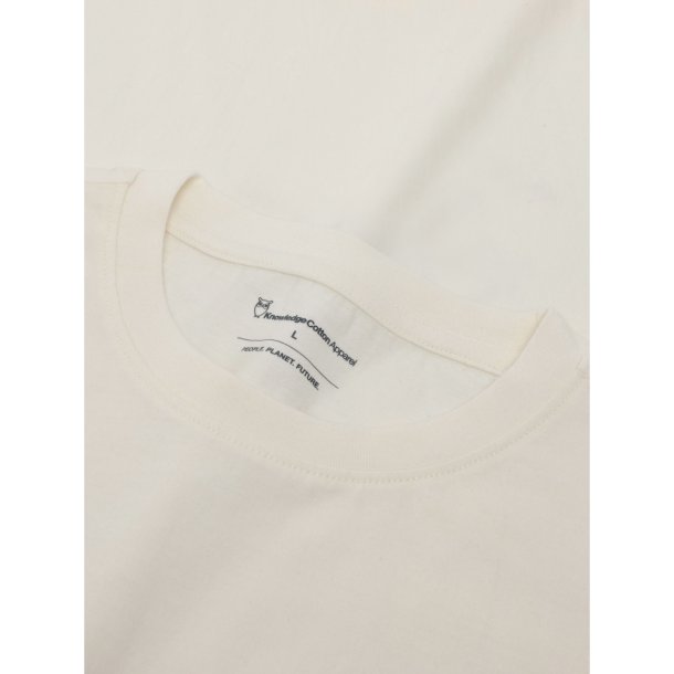 Knowledge Cotton Organic Front Print tee 1010145 - Egret 