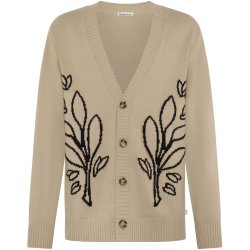 Knowledge Cotton Jacquard knitted cardigan - light feather grey 1080148
