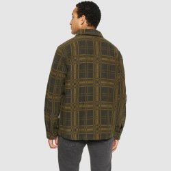 Knowledge Cotton Dobbeltbundet ternet overshirt - green check 1190058