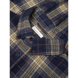 Knowledge Cotton Dune ternet flannelskjorte - bl� check 1090149