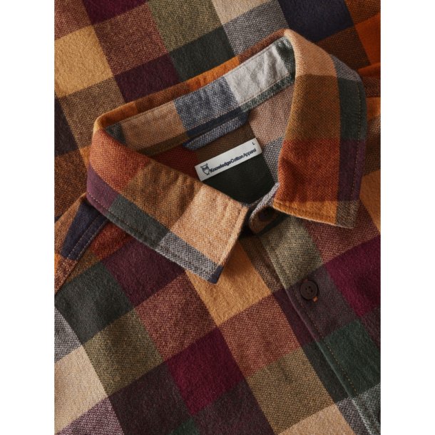 Knowledge Cotton organic checked flannel shirt - multi check 1090216