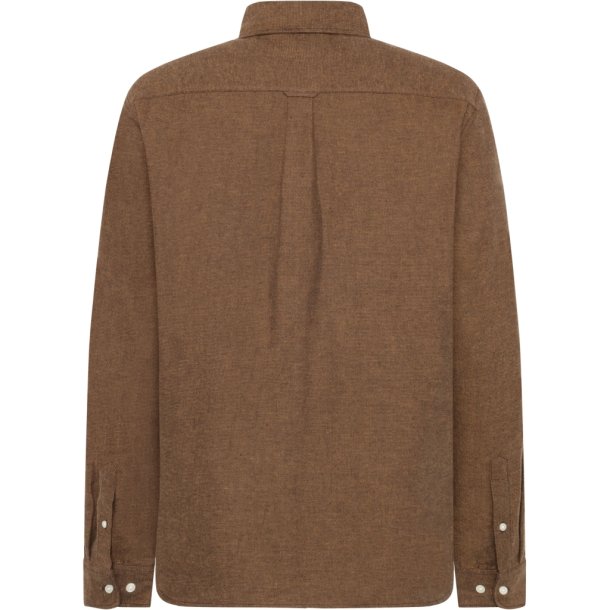 Knowledge Cotton fishbone flannel shirt 1090153 - chocolate torte 