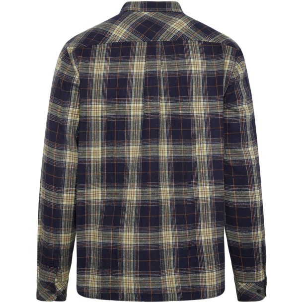 Knowledge Cotton Dune ternet flannelskjorte - bl� check 1090149