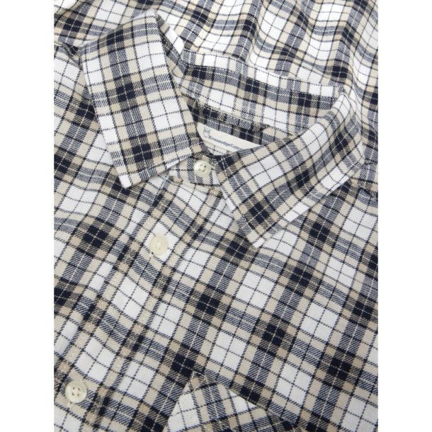 Knowledge Cotton Checked Flannel Shirt 1090150 - blue check 