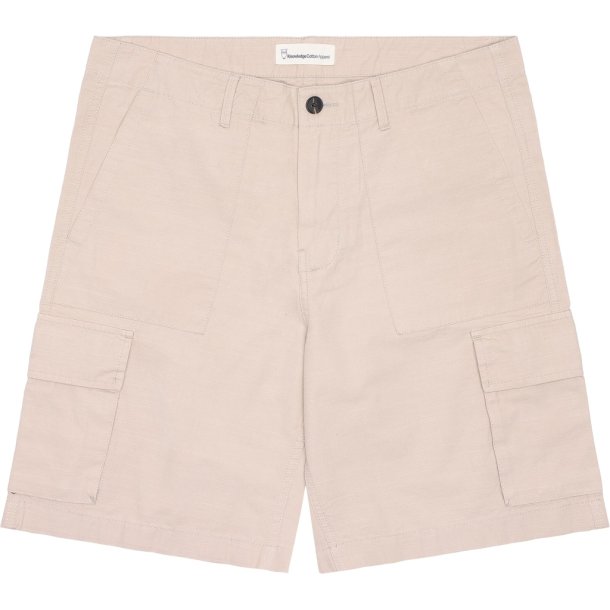 Knowledge Cotton FLINT brede slubgarnshorts 1050056 - light feather 