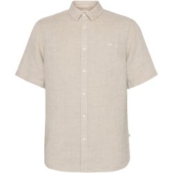 Knowledge Cotton linned kortrmet skjorte 1090064 - light feather gray
