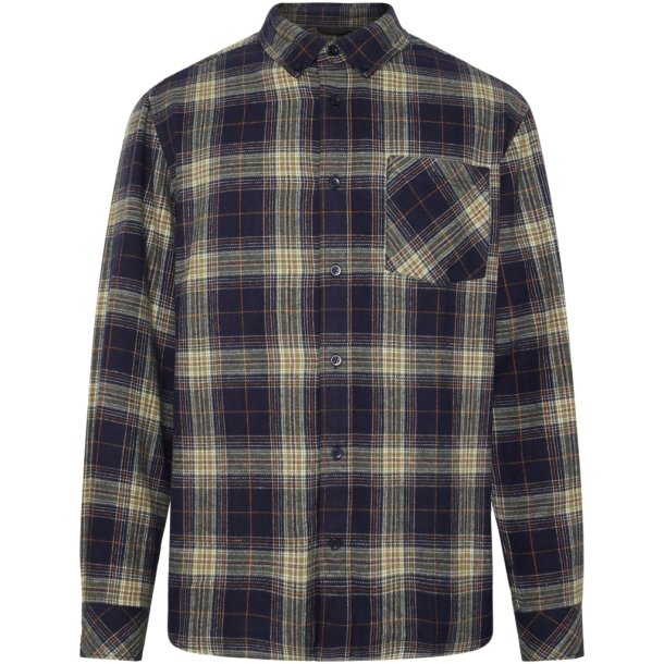 Knowledge Cotton Dune ternet flannelskjorte - bl� check 1090149