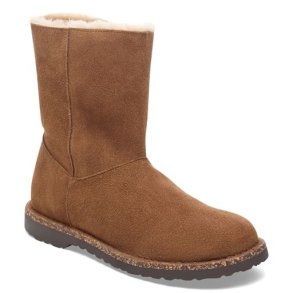 Birkenstock Uppsala zip shearling suede leather - dark tea (smal) 