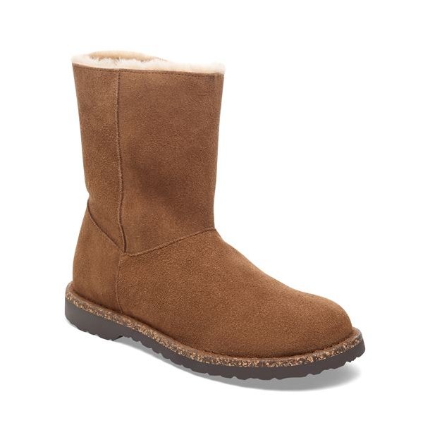 Birkenstock Uppsala zip shearling suede leather - dark tea (smal) 