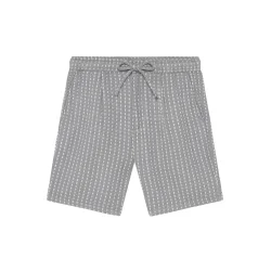 Knowledge Cotton Ash comfort structure shorts - grey stripe 1050089