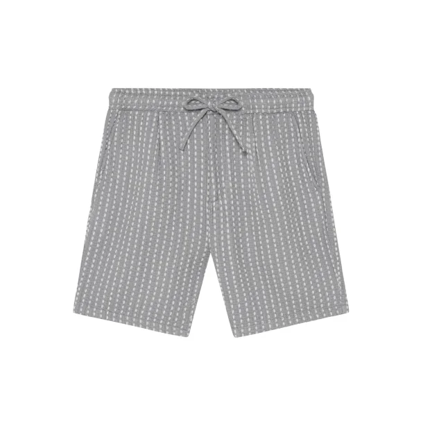 Knowledge Cotton Ash comfort structure shorts - grey stripe 1050089