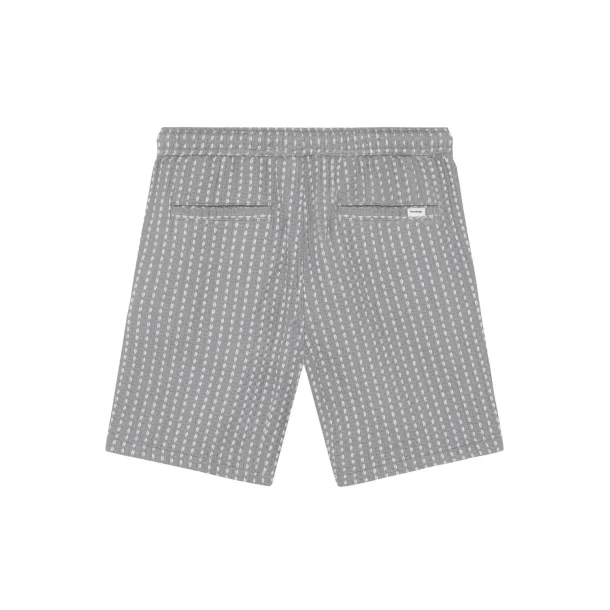 Knowledge Cotton Ash comfort structure shorts - grey stripe 1050089