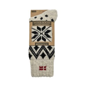106 Uldsokker m/ dansk flag WOOLWEAR of Scandinavia 80% uld - lysegr
