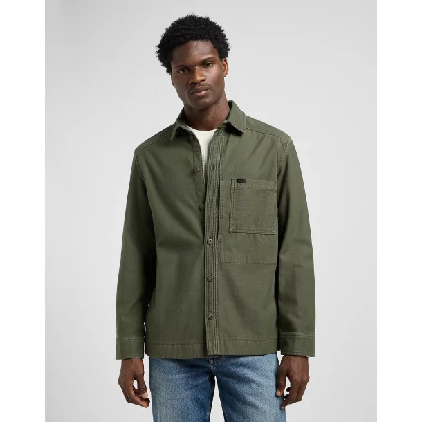 Lee paneled overshirt - oak moss 