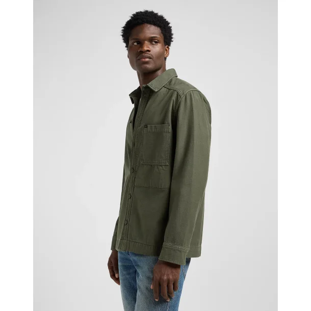 Lee paneled overshirt - oak moss 