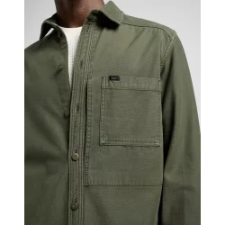 Lee paneled overshirt - oak moss 