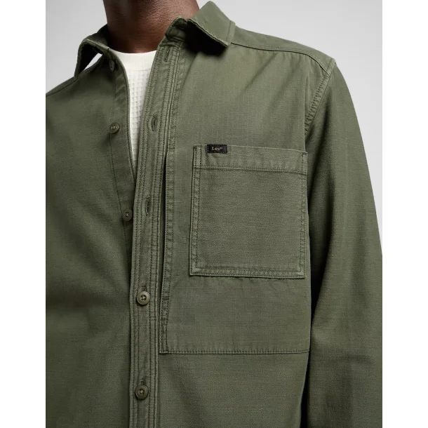 Lee paneled overshirt - oak moss 