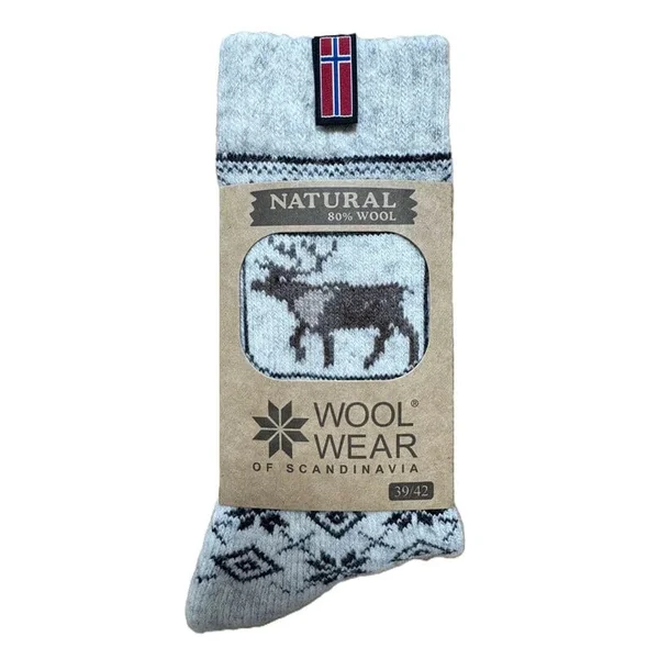127B Uldsokker Reindeer 80% uld fra WOOLWEAR of Scandinavia
