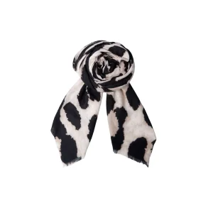 Black Colour BCFawn leo winter scarf - creme 