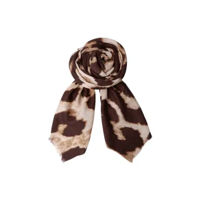 Black Colour BCFawn leo winter scarf - mocca