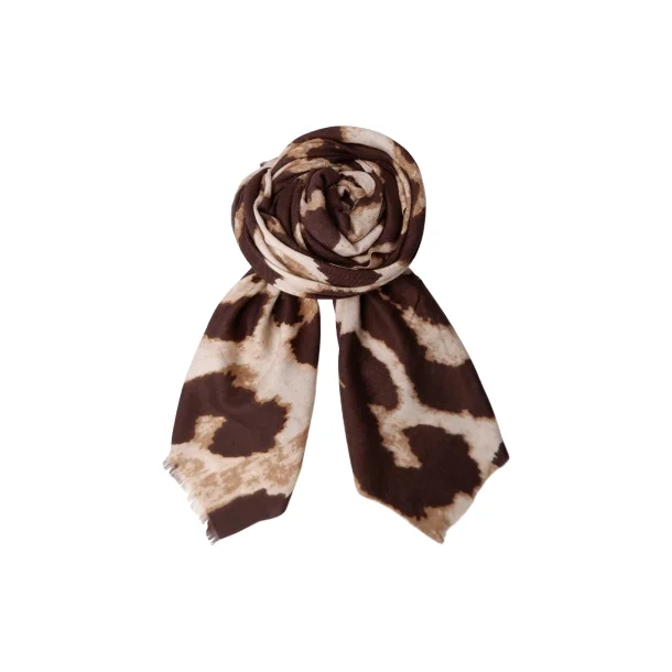 Black Colour BCFawn leo winter scarf - mocca