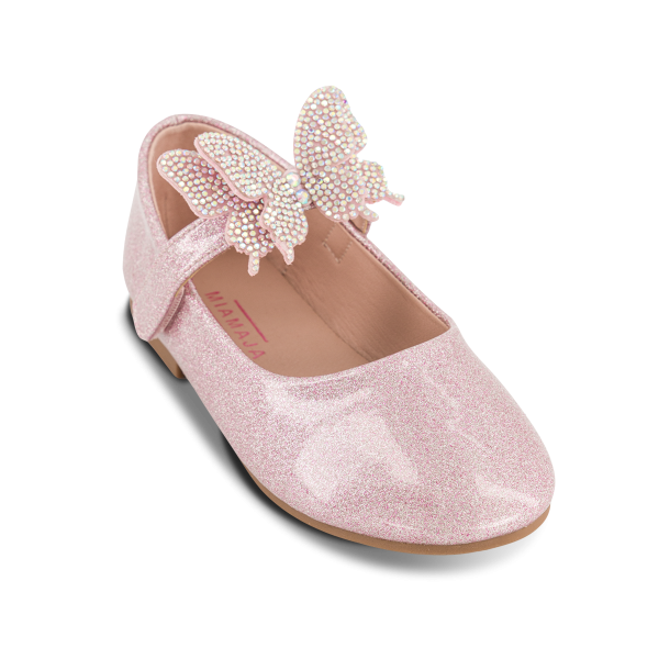Mia Maja ballerina med sommerfugl - rosa glimmer 3416500305