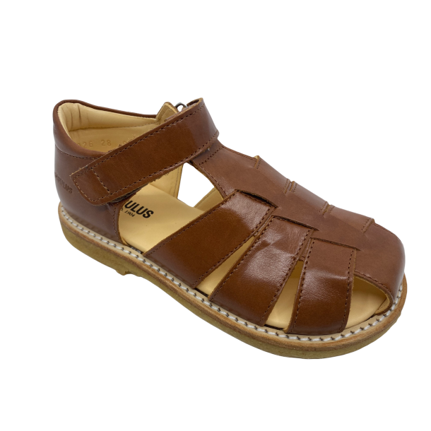 Angulus sandal med justerbar velcrolukning - cognac 5026-101