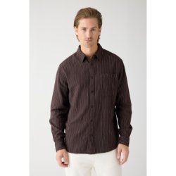 Knowledge Cotton Stribed Shirt 1090154 - brown stripe