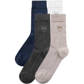 Knowledge Cotton 4-pack socks solid socks - light feather gray 