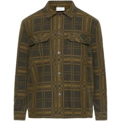 Knowledge Cotton Dobbeltbundet ternet overshirt - green check 1190058