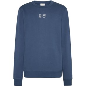 Knowledge Cotton Water is life - Crew sweat with wateraid chest print 1030090 - vintage indigo