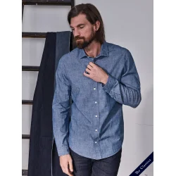 Blue de Gnes Miguel Chambray Shirt - Lt Denim Blue 