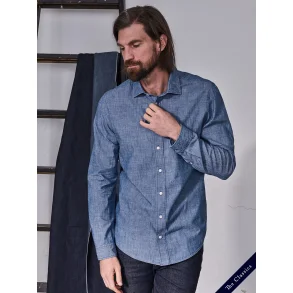 Blue de Gnes Miguel Chambray Shirt - Lt Denim Blue 